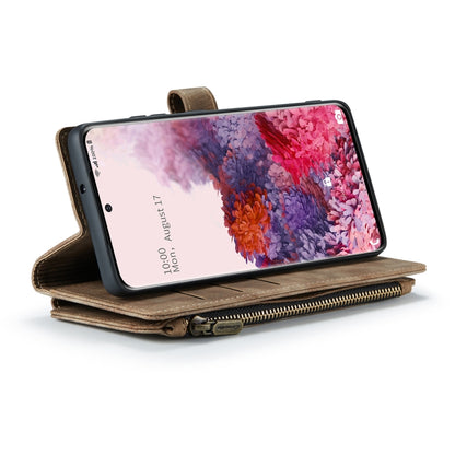 For Samsung Galaxy S20 5G CaseMe-C30 PU + TPU Multifunctional Horizontal Flip Leather Case with Holder & Card Slot & Wallet & Zipper Pocket(Brown) - Galaxy Phone Cases by CaseMe | Online Shopping UK | buy2fix