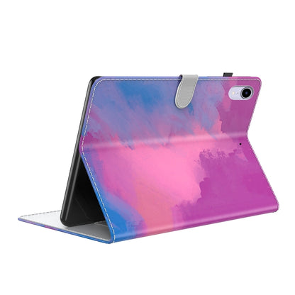 For iPad mini 6 Watercolor Pattern Skin Feel Magnetic Horizontal Flip PU Leather Tablet Case with Holder & Card Slots & Photo Frame(Purple Red) - iPad mini 6 Cases by buy2fix | Online Shopping UK | buy2fix