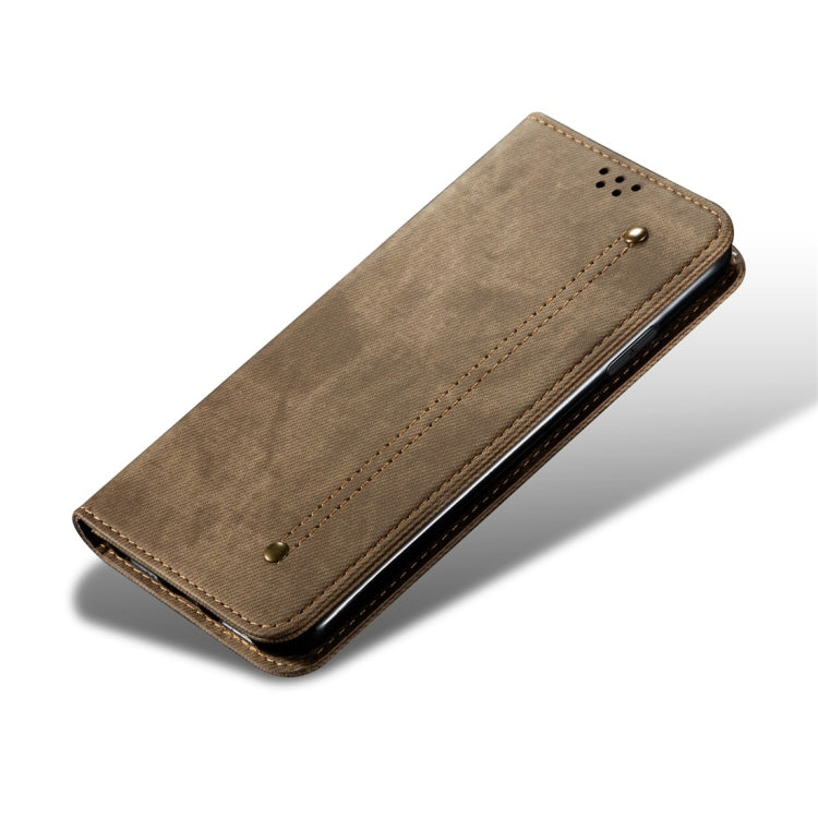 For Xiaomi Redmi 8 Denim Texture Casual Style Horizontal Flip Leather Case with Holder & Card Slots & Wallet(Khaki) - Xiaomi Cases by buy2fix | Online Shopping UK | buy2fix