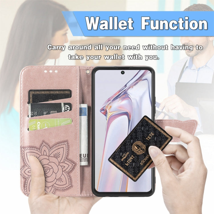 For Blackview A100 Butterfly Love Flower Embossed Horizontal Flip Leather Case with Holder & Card Slots & Wallet & Lanyard(Rose Gold) - More Brand by buy2fix | Online Shopping UK | buy2fix