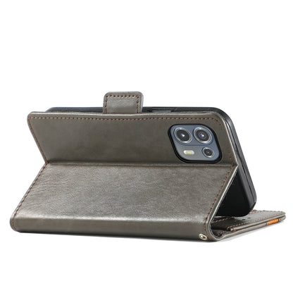 For Motorola Edge 20 Lite CaseNeo Business Splicing Dual Magnetic Buckle Horizontal Flip PU Leather Case with Holder & Card Slots & Wallet(Grey) - Motorola Cases by buy2fix | Online Shopping UK | buy2fix