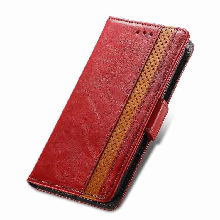 For Motorola Edge 20 CaseNeo Business Splicing Dual Magnetic Buckle Horizontal Flip PU Leather Case with Holder & Card Slots & Wallet(Red) - Motorola Cases by buy2fix | Online Shopping UK | buy2fix