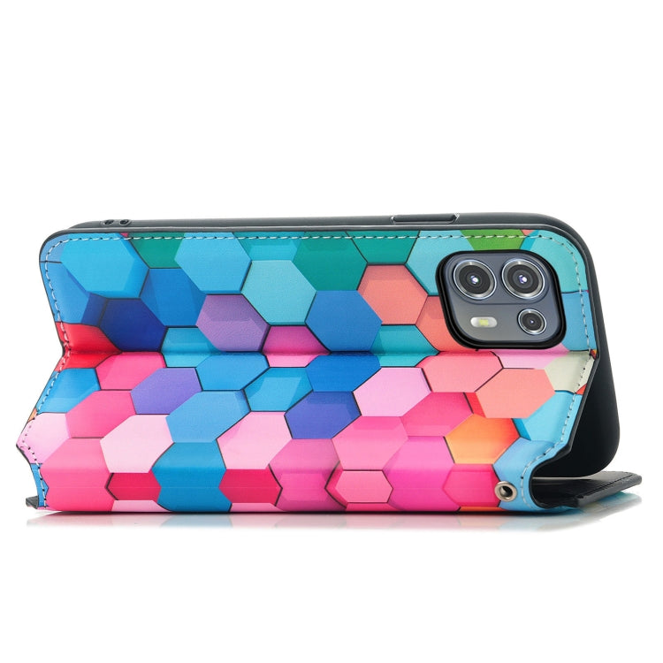 For Motorola Edge 20 Lite Colorful Magnetic Horizontal Flip PU Leather Case with Holder & Card Slot & Wallet(Colorful Cube) - Motorola Cases by buy2fix | Online Shopping UK | buy2fix