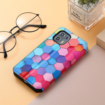 For Motorola Edge 20 Lite Colorful Magnetic Horizontal Flip PU Leather Case with Holder & Card Slot & Wallet(Colorful Cube) - Motorola Cases by buy2fix | Online Shopping UK | buy2fix