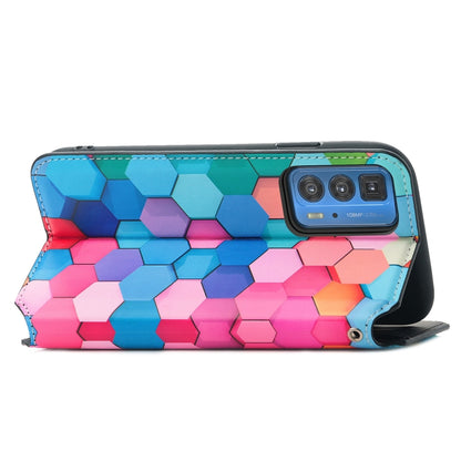 For Motorola Edge 20 Pro Colorful Magnetic Horizontal Flip PU Leather Case with Holder & Card Slot & Wallet(Colorful Cube) - Motorola Cases by buy2fix | Online Shopping UK | buy2fix