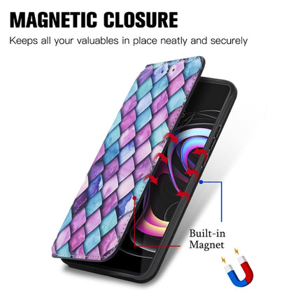 For Motorola Edge 20 Pro Colorful Magnetic Horizontal Flip PU Leather Case with Holder & Card Slot & Wallet(Purple Scales) - Motorola Cases by buy2fix | Online Shopping UK | buy2fix