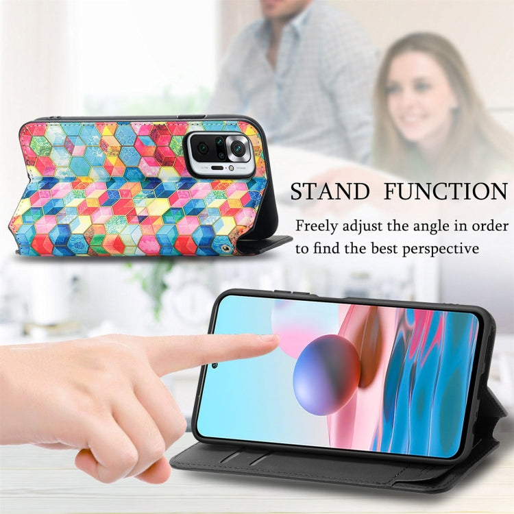 For Xiaomi Redmi Note 10 Pro Colorful Magnetic Horizontal Flip PU Leather Case with Holder & Card Slot & Wallet(Magic Space) - Xiaomi Cases by buy2fix | Online Shopping UK | buy2fix