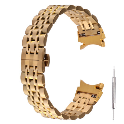 For Samsung Galaxy Watch4 40mm/44mm Seven-bead Stainless Steel Watch Band(Gold) - Watch Bands by Wintory | Online Shopping UK | buy2fix