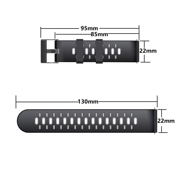 For Huawei Watch GT 3 22mm Three Rows Holes Two-color Silicone Watch Band(Black Orange) - Watch Bands by buy2fix | Online Shopping UK | buy2fix