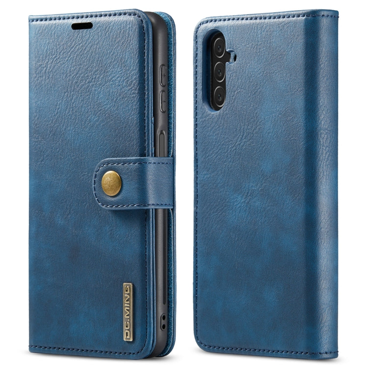 For Samsung Galaxy A13 5G DG.MING Crazy Horse Texture Detachable Magnetic Leather Phone Case(Blue) - Galaxy Phone Cases by DG.MING | Online Shopping UK | buy2fix