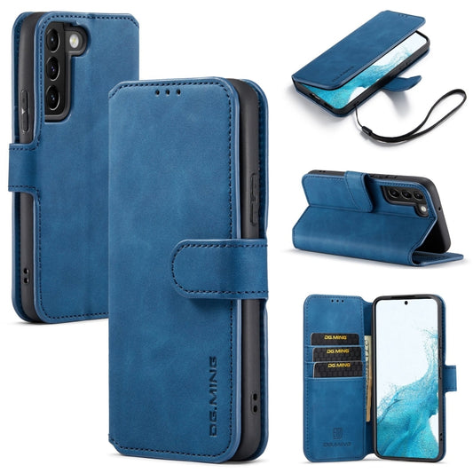 For Samsung Galaxy S22 DG.MING Retro Oil Side Horizontal Flip Leather Case with Holder & Card Slots & Wallet(Blue) - Galaxy S22 5G Cases by DG.MING | Online Shopping UK | buy2fix