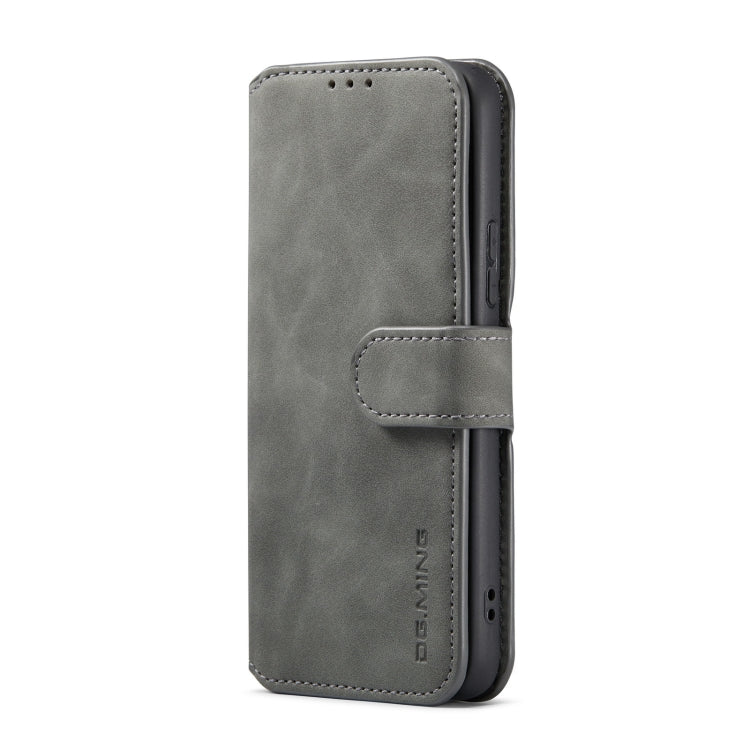 For Samsung Galaxy S22+ DG.MING Retro Oil Side Horizontal Flip Leather Case with Holder & Card Slots & Wallet(Grey) - Galaxy S22+ 5G Cases by DG.MING | Online Shopping UK | buy2fix