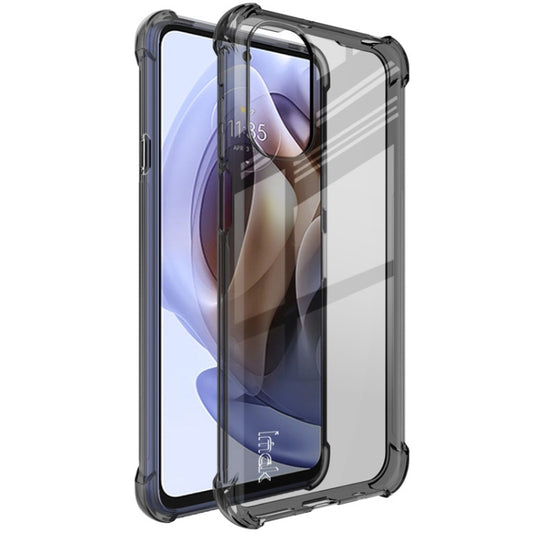 For Motorola Moto G31 / G41 imak All-inclusive Shockproof Airbag TPU Case with Screen Protector(Transparent Black) - Motorola Cases by imak | Online Shopping UK | buy2fix