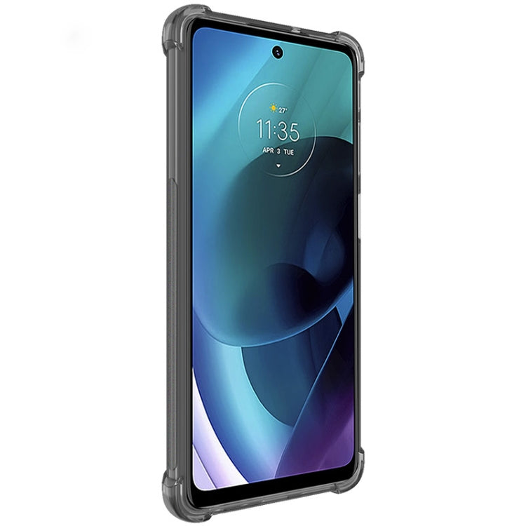 For Motorola Moto G71 5G imak All-inclusive Shockproof Airbag TPU Case with Screen Protector(Transparent Black) - Motorola Cases by imak | Online Shopping UK | buy2fix