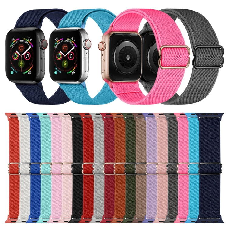 Polyester Nylon Watch Band For Apple Watch Ultra 49mm&Watch Ultra 2 49mm / Series 9&8&7 45mm / SE 3&SE 2&6&SE&5&4 44mm / 3&2&1 42mm(Orange Red) - Watch Bands by buy2fix | Online Shopping UK | buy2fix