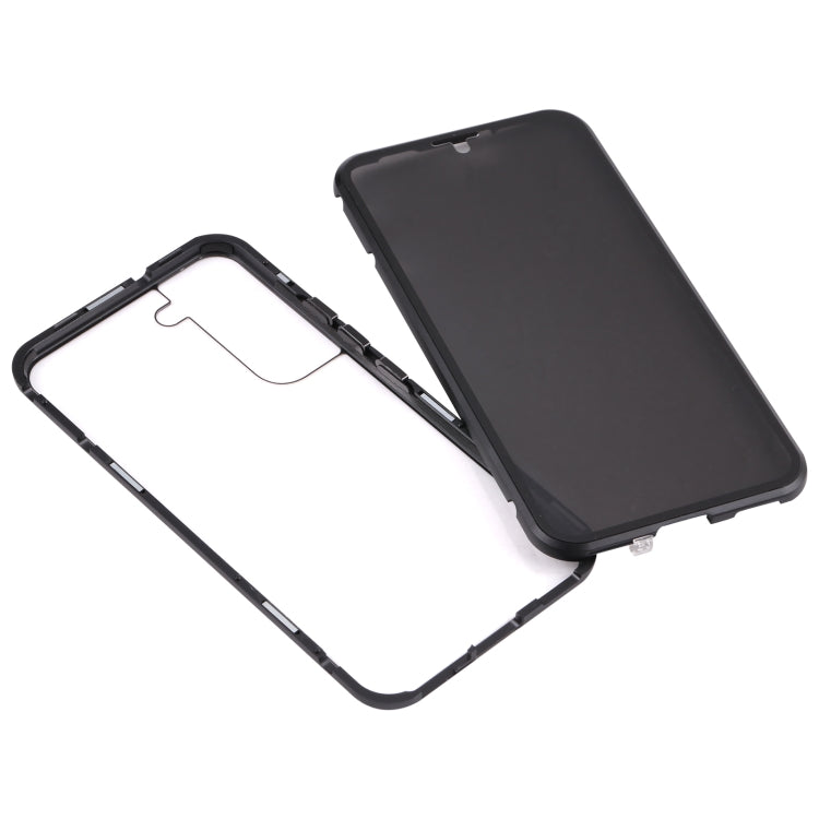 For Samsung Galaxy S22 5G Anti-peeping Magnetic Double-sided Tempered Glass Phone Case(Black) - Galaxy S22 5G Cases by buy2fix | Online Shopping UK | buy2fix