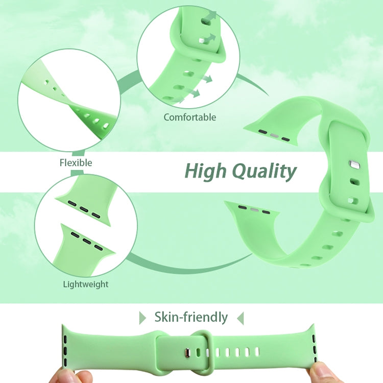 Butterfly Buckle Silicone Watch Band, Size: L For Apple Watch Ultra 49mm&Watch Ultra 2 49mm / Series 9&8&7 45mm / SE 3&SE 2&6&SE&5&4 44mm / 3&2&1 42mm(Pine Needle Green) - Watch Bands by buy2fix | Online Shopping UK | buy2fix