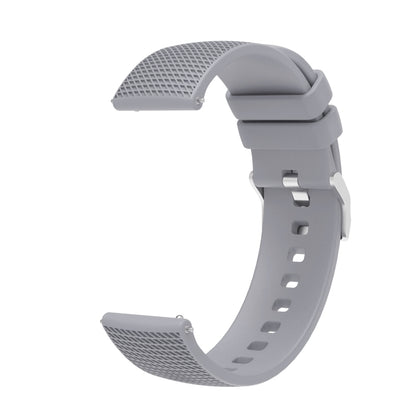 20mm Pockmarked Silver Buckle Silicone Watch Band for Huawei Watch / Samsung Galaxy Watch(Grey) - Watch Bands by buy2fix | Online Shopping UK | buy2fix