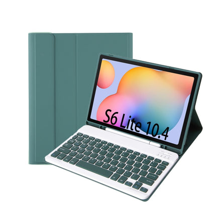 A610B Candy Color Bluetooth Keyboard Leather Case with Pen Slot For Samsung Galaxy Tab S6 Lite 10.4 inch SM-P610 / SM-P615(Dark Green) - Samsung Keyboard by buy2fix | Online Shopping UK | buy2fix