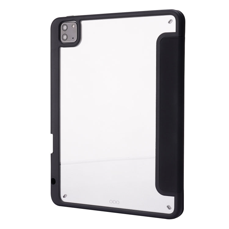 For iPad Air 13 2024 / iPad Pro 12.9 2022 / 2021 / 2020 / 2018 Deformation Transparent Acrylic Leather Tablet Case(Black) - iPad Pro 12.9 (2022/2021) Cases by buy2fix | Online Shopping UK | buy2fix