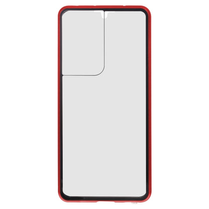 For Samsung Galaxy S21 Ultra 5G Anti-peeping Magnetic Double-sided Tempered Glass Phone Case(Red) - Galaxy S21 Ultra 5G Cases by buy2fix | Online Shopping UK | buy2fix