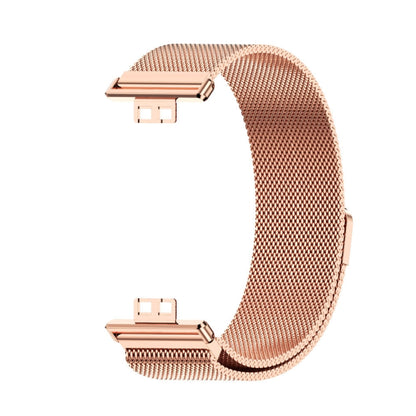 For Huawei Watch Fit Mijobs Milan Magnetic Stainless Steel Watch Band(Rose Gold) - Watch Bands by MIJOBS | Online Shopping UK | buy2fix