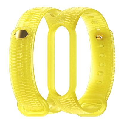 For Xiaomi Mi Band 5/6/7 Mijobs Translucent Color Honeycomb Silicone Watch Band(Yellow) - Watch Bands by MIJOBS | Online Shopping UK | buy2fix