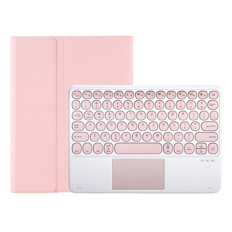 YA610B-A Candy Color Skin Feel Texture Round Keycap Bluetooth Keyboard Leather Case with Touchpad For Samsung Galaxy Tab S6 Lite 10.4 inch SM-P610 / SM-P615(Pink) - Samsung Keyboard by buy2fix | Online Shopping UK | buy2fix