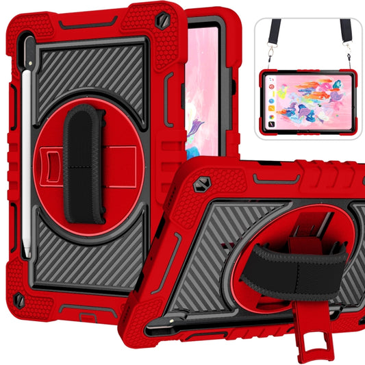 For Samsung Galaxy Tab S7 / S8 360 Degree Rotation Contrast Color Silicone+PC Tablet Case(Red+Black) - Galaxy Tab S8 Cases by buy2fix | Online Shopping UK | buy2fix