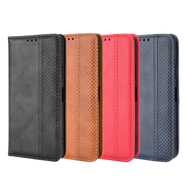 For Blackview A55 Pro Magnetic Buckle Retro Texture Leather Phone Case(Red) - More Brand by buy2fix | Online Shopping UK | buy2fix