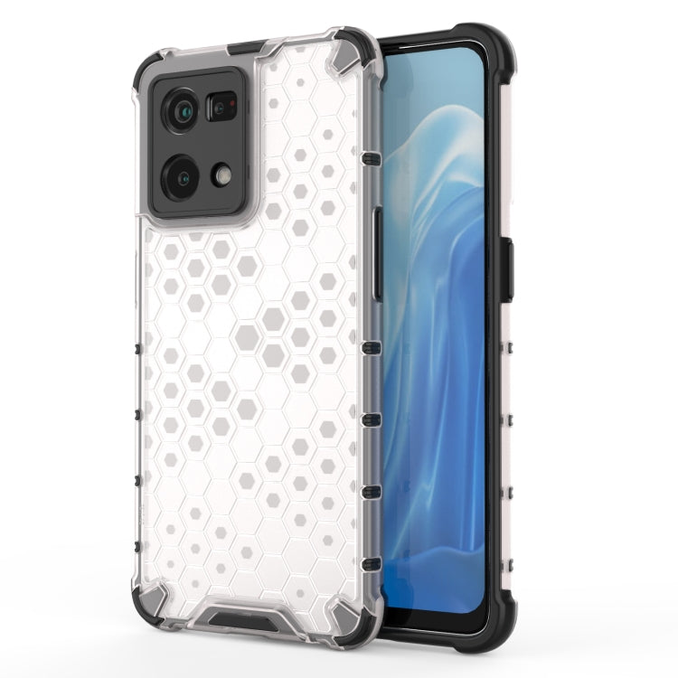 For OPPO Reno7 4G Shockproof Honeycomb PC + TPU Phone Case(White) - OPPO Cases by buy2fix | Online Shopping UK | buy2fix