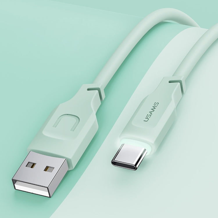 USAMS US-SJ568 6A Type-C / USB-C Fast Charing Data Cable with Light, Length: 1.2m(Green) - USB-C & Type-C Cable by USAMS | Online Shopping UK | buy2fix