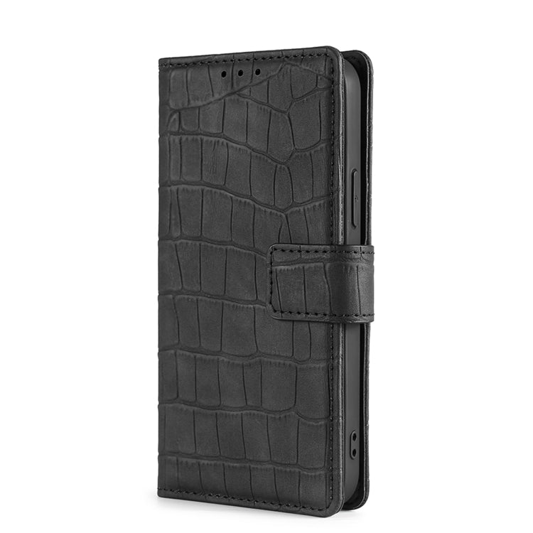 For Blackview A70 Skin Feel Crocodile Magnetic Clasp Leather Phone Case(Black) - More Brand by buy2fix | Online Shopping UK | buy2fix