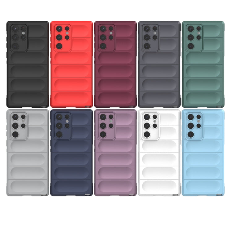 For Samsung Galaxy S22 Ultra 5G Magic Shield TPU + Flannel Phone Case(Dark Green) - Galaxy S22 Ultra 5G Cases by buy2fix | Online Shopping UK | buy2fix