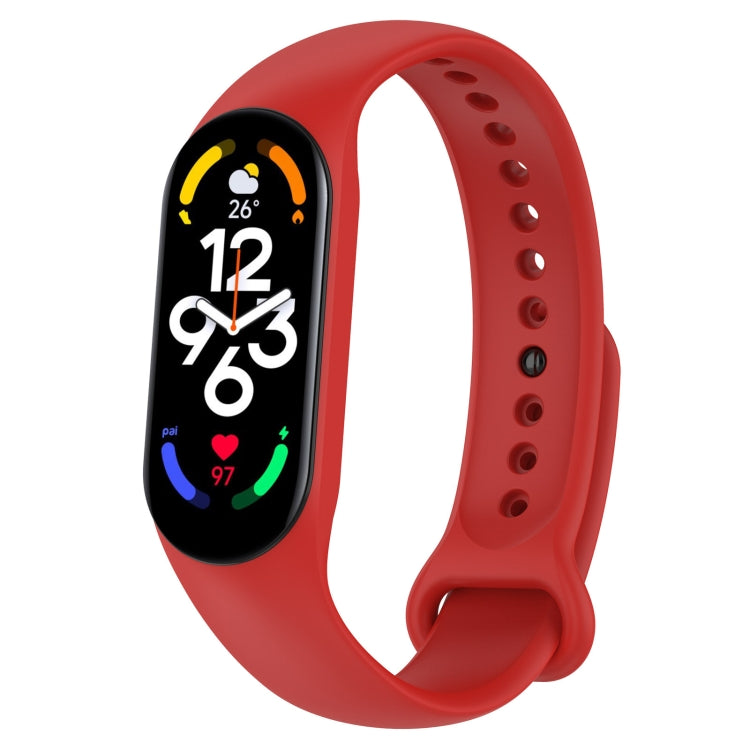 For Xiaomi Mi Band 7 / 7NFC / 6 / 6 NFC / 5 / 5 NFC / Amazfit Band 5 Official Silicone Watch Band(Red) - Watch Bands by buy2fix | Online Shopping UK | buy2fix