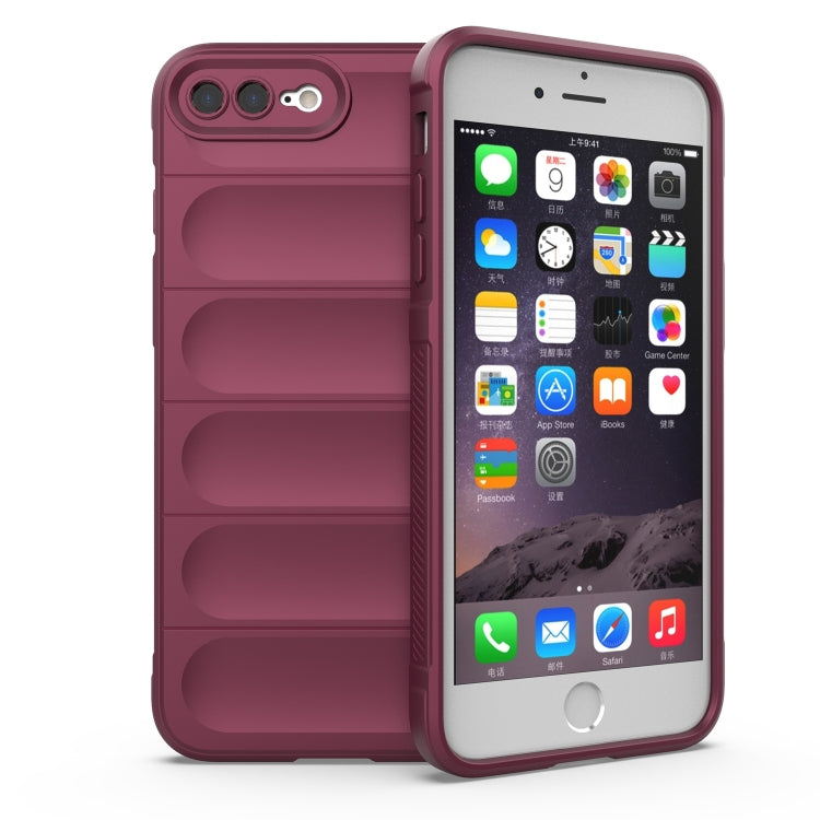 Magic Shield TPU + Flannel Phone Case For iPhone 8 Plus / 7 Plus(Wine Red) - More iPhone Cases by buy2fix | Online Shopping UK | buy2fix