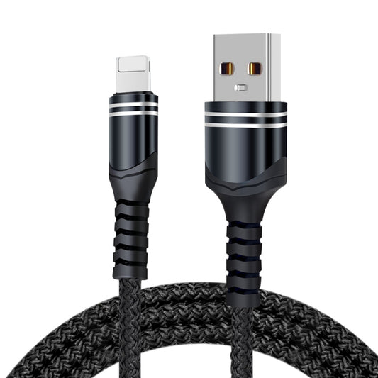8 Pin 6A Woven Style USB Charging Cable, Cable Length: 1m(Black) - Normal Style Cable by buy2fix | Online Shopping UK | buy2fix