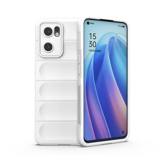 For OPPO Reno7 5G Global / Find X5 Lite Magic Shield TPU + Flannel Phone Case(White) - OPPO Cases by buy2fix | Online Shopping UK | buy2fix