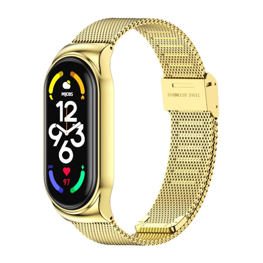 For Xiaomi Mi Band 7 / 7 NFC MIJOBS CS Milan Buckle Metal Watch Band(Gold) - Watch Bands by MIJOBS | Online Shopping UK | buy2fix