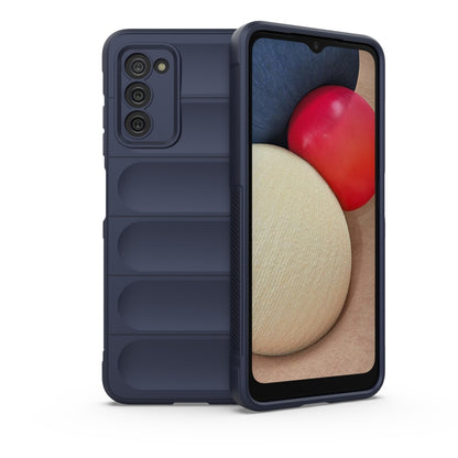 For Samsung Galaxy A03S North US Version 165.8mm Magic Shield TPU + Flannel Phone Case(Dark Blue) - Galaxy Phone Cases by buy2fix | Online Shopping UK | buy2fix