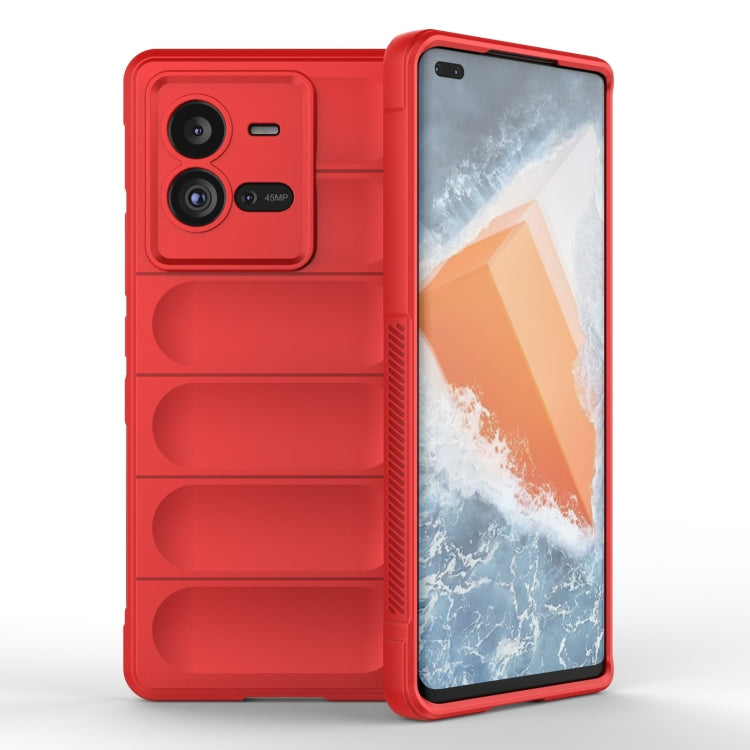 For vivo iQOO 10 Pro 5G Magic Shield TPU + Flannel Phone Case(Red) - vivo Cases by buy2fix | Online Shopping UK | buy2fix