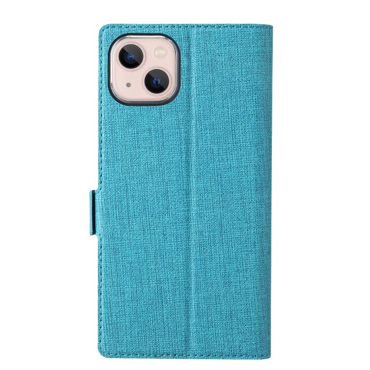 For iPhone 13 ViLi K Series Dual-side Buckle Magsafe Leather Phone Case(Blue) - iPhone 13 Cases by ViLi | Online Shopping UK | buy2fix
