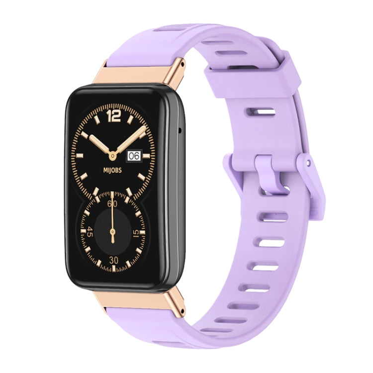 For Xiaomi Mi Band 7 Pro Mijobs Flat Hole TPU Watch Band(Purple Rose Gold) - Watch Bands by MIJOBS | Online Shopping UK | buy2fix