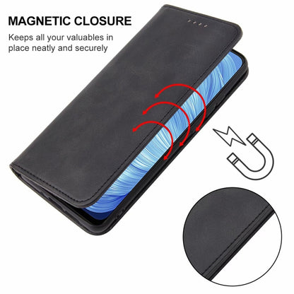 For Realme 7 5G Magnetic Closure Leather Phone Case(Black) - Realme Cases by buy2fix | Online Shopping UK | buy2fix
