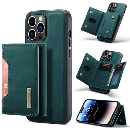 For iPhone 14 Pro DG.MING M2 Series 3-Fold Card Bag Leather Case(Green) - iPhone 14 Pro Cases by DG.MING | Online Shopping UK | buy2fix