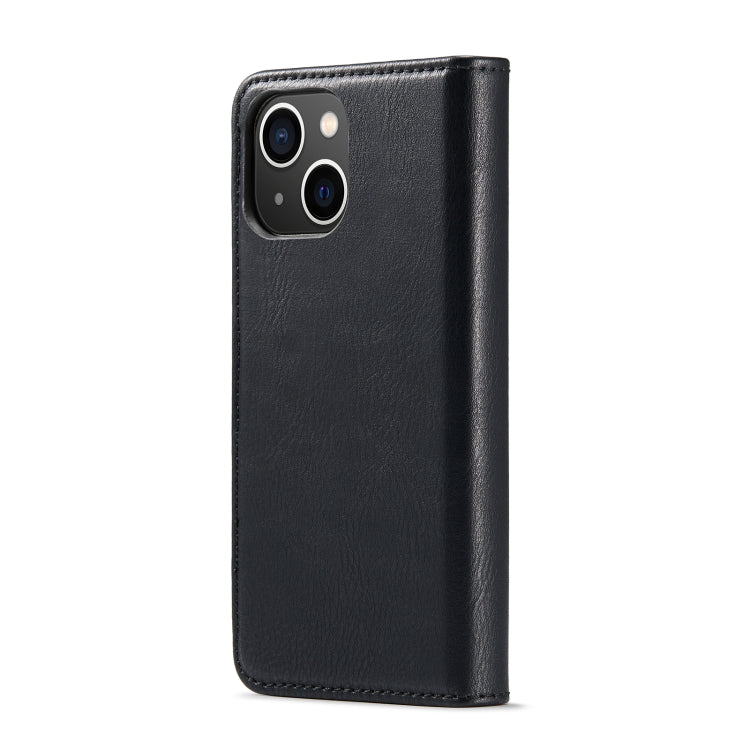 For iPhone 14 DG.MING Crazy Horse Texture Detachable Magnetic Leather Case(Black) - iPhone 14 Cases by DG.MING | Online Shopping UK | buy2fix