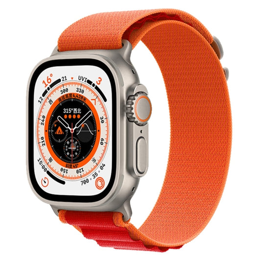 For Apple Watch Ultra 49mm Nylon Watch Band (Orange + Red) - Watch Bands by buy2fix | Online Shopping UK | buy2fix