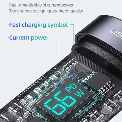 USAMS SJ582 U83 66W 3 in 1 Aluminum Alloy Transparent Digital Display Fast Charging Cable,Cable Length: 1.2m - Multifunction Cable by USAMS | Online Shopping UK | buy2fix
