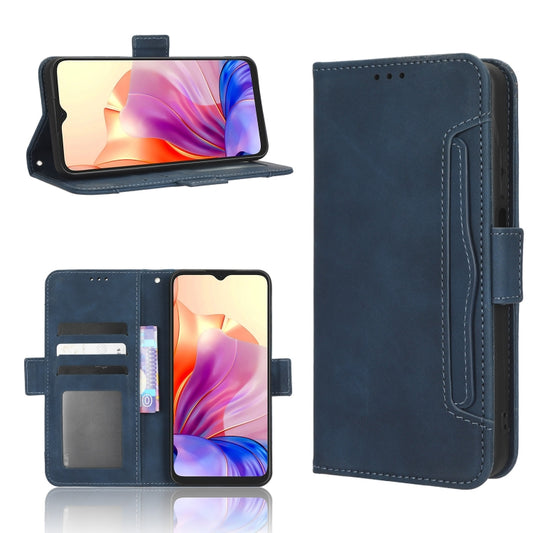 For Blackview OSCAL C80 Skin Feel Calf Texture Card Slots Leather Phone Case(Blue) - More Brand by buy2fix | Online Shopping UK | buy2fix