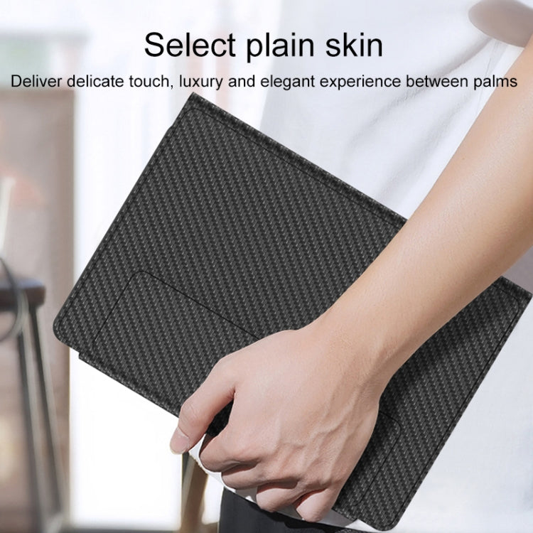 For Samsung Galaxy Z Fold4 5G Magnetic Folding Bluetooth Keyboard Leather Case(Carbon Fiber) - Samsung Keyboard by buy2fix | Online Shopping UK | buy2fix